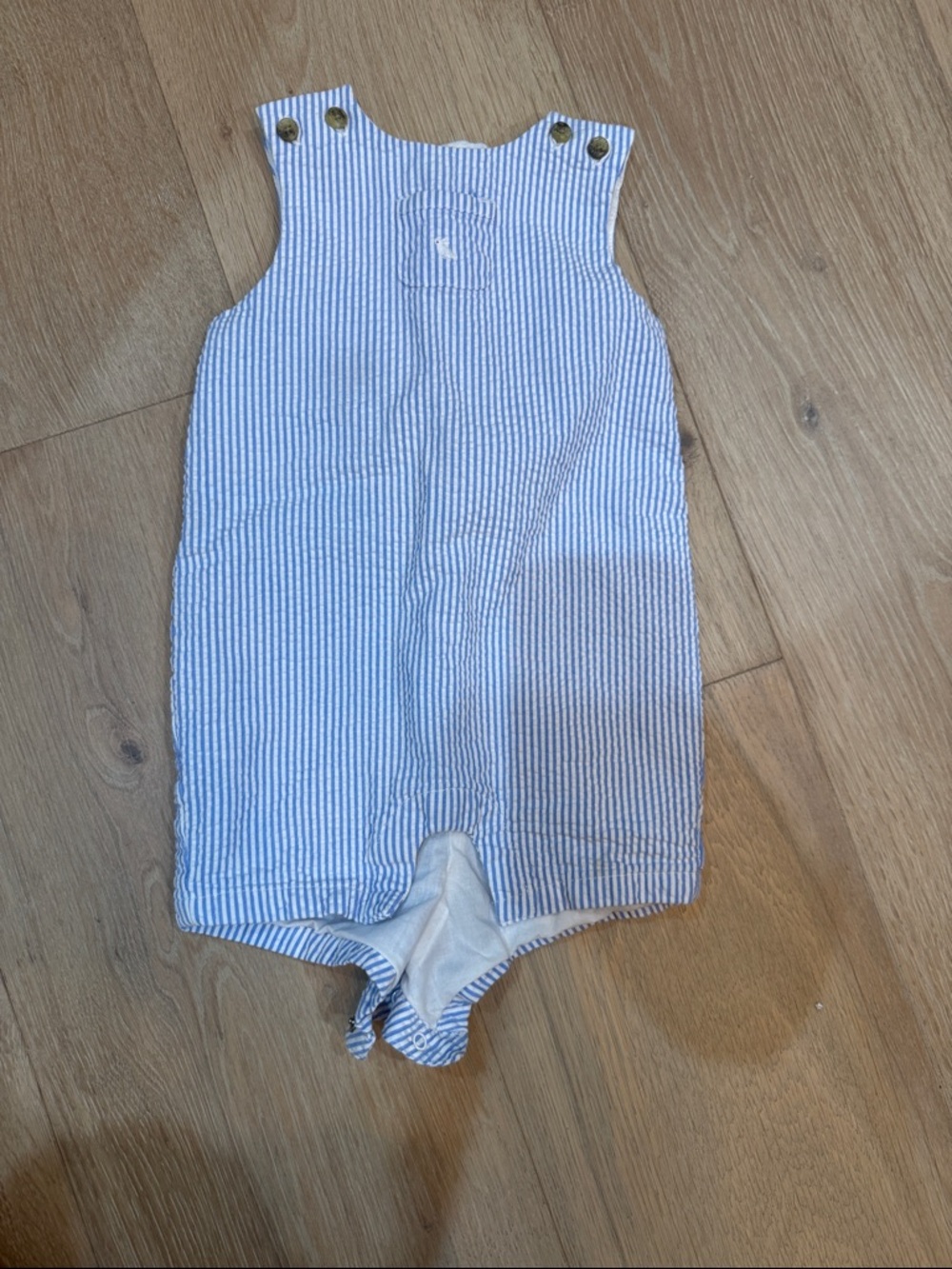 Janie and Jack Blue and White Seersucker One-Piece